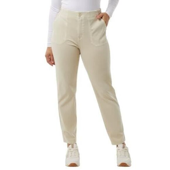 32 Degrees Womens Knit Stretch Elastic Waist Twill Pant, Tan, Size L - Picture 1 of 5